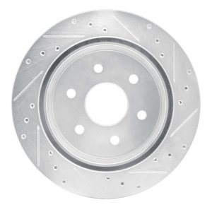 Chevrolet Express 2500 Brake Rotor (1) - Rear Right - R1 Concepts - Drilled & Slotted - Silver - `03-`05